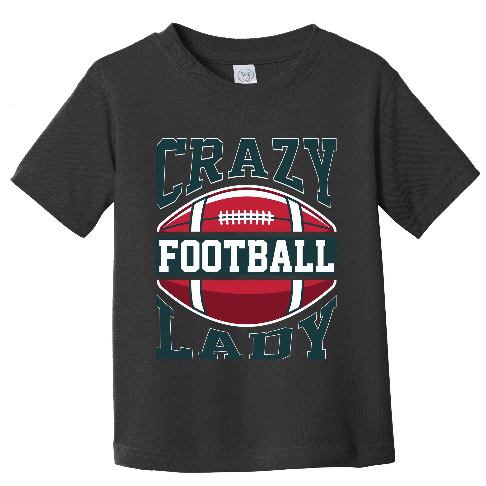 Crazy Football Lady Rugby Graphic Toddler T-Shirt