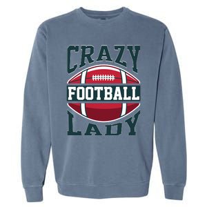 Crazy Football Lady Rugby Graphic Garment-Dyed Sweatshirt