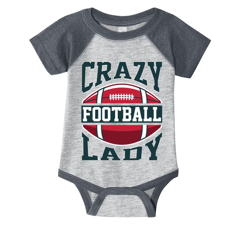Crazy Football Lady Rugby Graphic Infant Baby Jersey Bodysuit