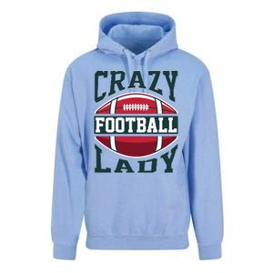 Crazy Football Lady Rugby Graphic Unisex Surf Hoodie