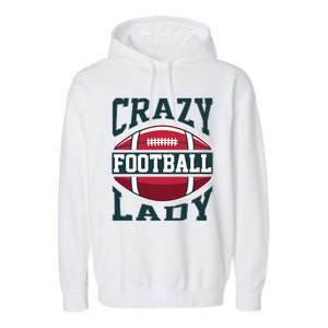 Crazy Football Lady Rugby Graphic Garment-Dyed Fleece Hoodie