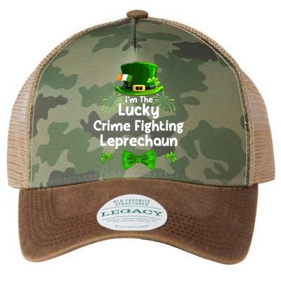 Crime Fighting Leprechaun St Patricks Day Police Officer Cop Funny Gift Legacy Tie Dye Trucker Hat