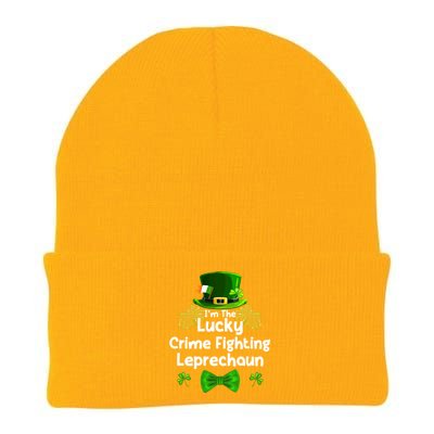 Crime Fighting Leprechaun St Patricks Day Police Officer Cop Funny Gift Knit Cap Winter Beanie