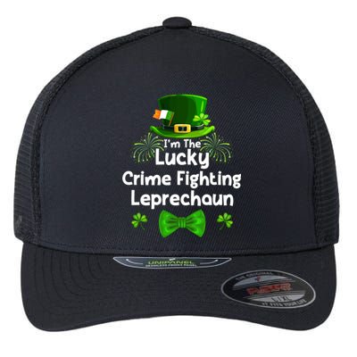 Crime Fighting Leprechaun St Patricks Day Police Officer Cop Funny Gift Flexfit Unipanel Trucker Cap