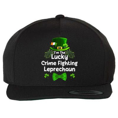 Crime Fighting Leprechaun St Patricks Day Police Officer Cop Funny Gift Wool Snapback Cap