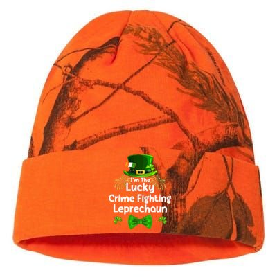 Crime Fighting Leprechaun St Patricks Day Police Officer Cop Funny Gift Kati Licensed 12" Camo Beanie