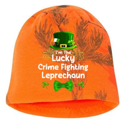 Crime Fighting Leprechaun St Patricks Day Police Officer Cop Funny Gift Kati - Camo Knit Beanie