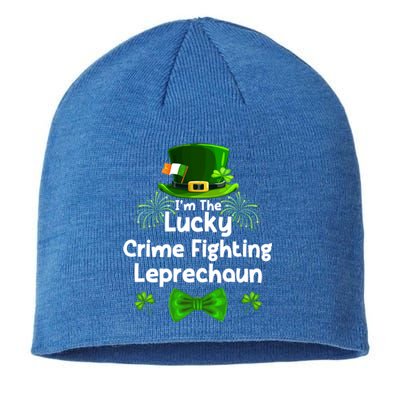 Crime Fighting Leprechaun St Patricks Day Police Officer Cop Funny Gift Sustainable Beanie