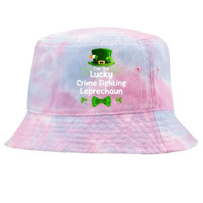 Crime Fighting Leprechaun St Patricks Day Police Officer Cop Funny Gift Tie-Dyed Bucket Hat