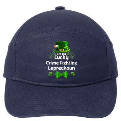 Crime Fighting Leprechaun St Patricks Day Police Officer Cop Funny Gift 7-Panel Snapback Hat