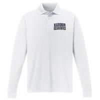 College Fever Los Angeles Harbor College Seahawks 01 Performance Long Sleeve Polo