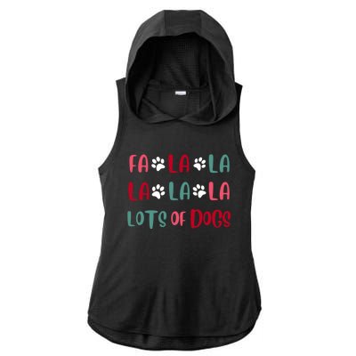 Cute Fa La La Lots Of Dogs Christmas Dog Love Xmas Ladies PosiCharge Tri-Blend Wicking Draft Hoodie Tank