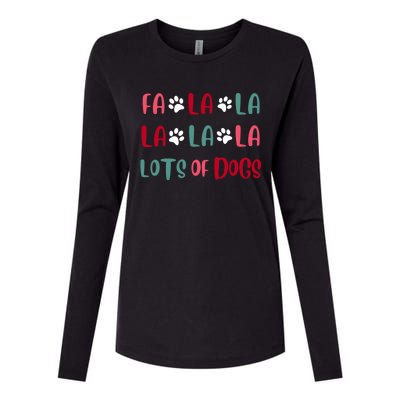 Cute Fa La La Lots Of Dogs Christmas Dog Love Xmas Womens Cotton Relaxed Long Sleeve T-Shirt