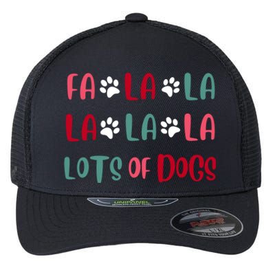 Cute Fa La La Lots Of Dogs Christmas Dog Love Xmas Flexfit Unipanel Trucker Cap