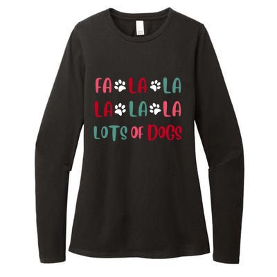 Cute Fa La La Lots Of Dogs Christmas Dog Love Xmas Womens CVC Long Sleeve Shirt