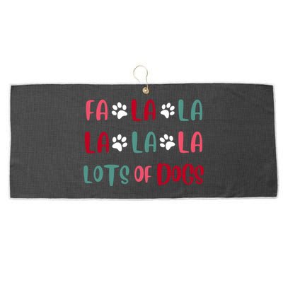 Cute Fa La La Lots Of Dogs Christmas Dog Love Xmas Large Microfiber Waffle Golf Towel