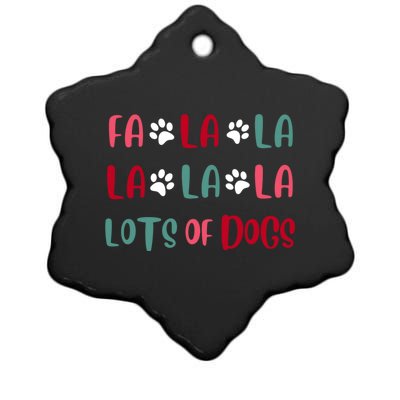 Cute Fa La La Lots Of Dogs Christmas Dog Love Xmas Ceramic Star Ornament