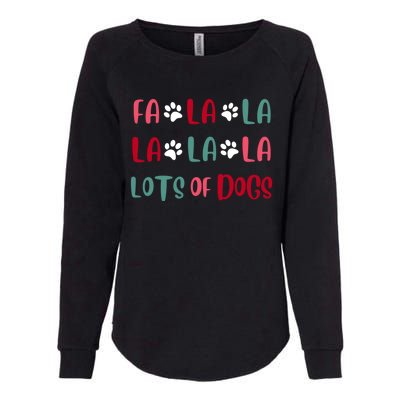 Cute Fa La La Lots Of Dogs Christmas Dog Love Xmas Womens California Wash Sweatshirt