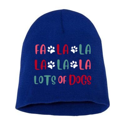 Cute Fa La La Lots Of Dogs Christmas Dog Love Xmas Short Acrylic Beanie