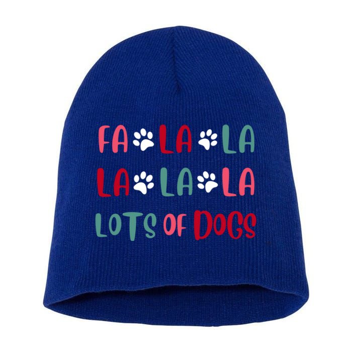 Cute Fa La La Lots Of Dogs Christmas Dog Love Xmas Short Acrylic Beanie