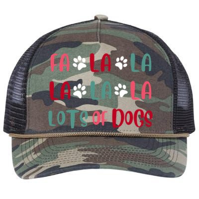 Cute Fa La La Lots Of Dogs Christmas Dog Love Xmas Retro Rope Trucker Hat Cap