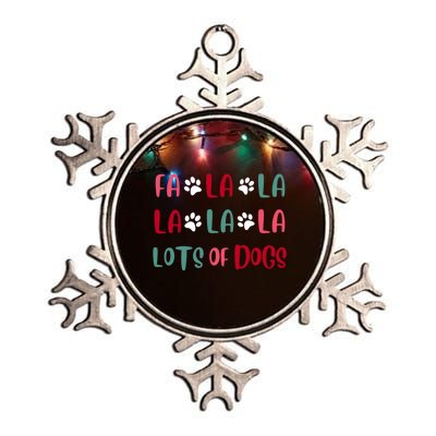 Cute Fa La La Lots Of Dogs Christmas Dog Love Xmas Metallic Star Ornament