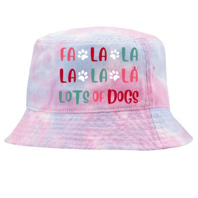 Cute Fa La La Lots Of Dogs Christmas Dog Love Xmas Tie-Dyed Bucket Hat