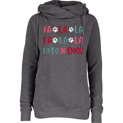 Cute Fa La La Lots Of Dogs Christmas Dog Love Xmas Womens Funnel Neck Pullover Hood