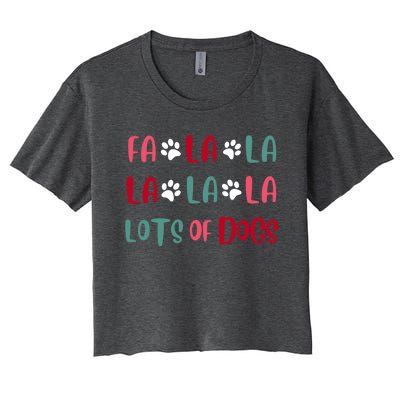 Cute Fa La La Lots Of Dogs Christmas Dog Love Xmas Women's Crop Top Tee