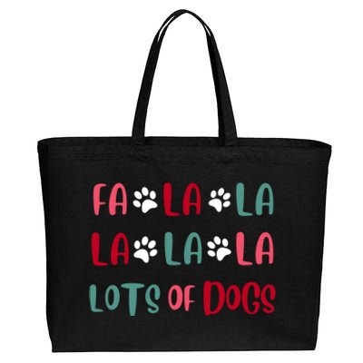 Cute Fa La La Lots Of Dogs Christmas Dog Love Xmas Cotton Canvas Jumbo Tote