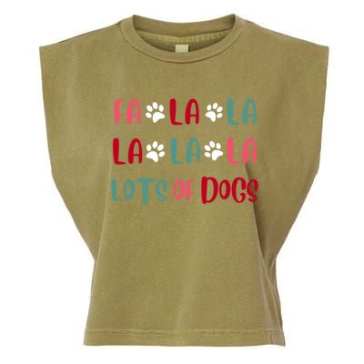 Cute Fa La La Lots Of Dogs Christmas Dog Love Xmas Garment-Dyed Women's Muscle Tee