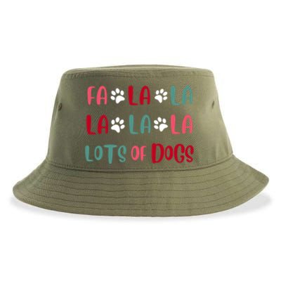 Cute Fa La La Lots Of Dogs Christmas Dog Love Xmas Sustainable Bucket Hat