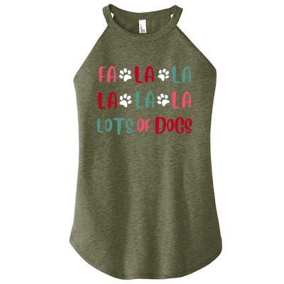 Cute Fa La La Lots Of Dogs Christmas Dog Love Xmas Women's Perfect Tri Rocker Tank