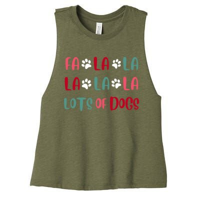 Cute Fa La La Lots Of Dogs Christmas Dog Love Xmas Women's Racerback Cropped Tank