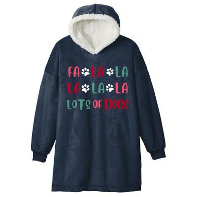 Cute Fa La La Lots Of Dogs Christmas Dog Love Xmas Hooded Wearable Blanket