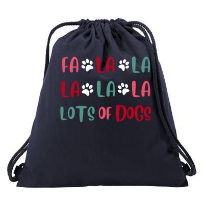 Cute Fa La La Lots Of Dogs Christmas Dog Love Xmas Drawstring Bag