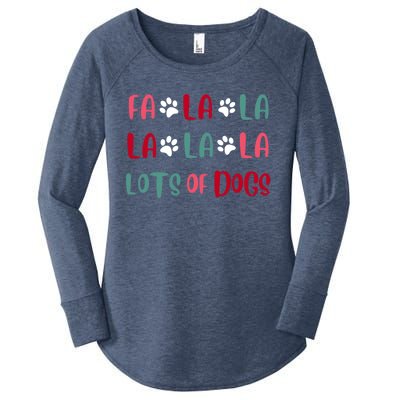 Cute Fa La La Lots Of Dogs Christmas Dog Love Xmas Women's Perfect Tri Tunic Long Sleeve Shirt