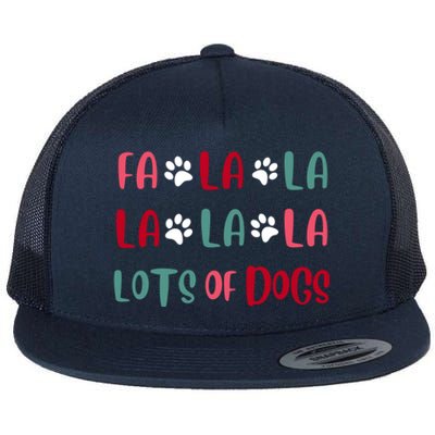 Cute Fa La La Lots Of Dogs Christmas Dog Love Xmas Flat Bill Trucker Hat