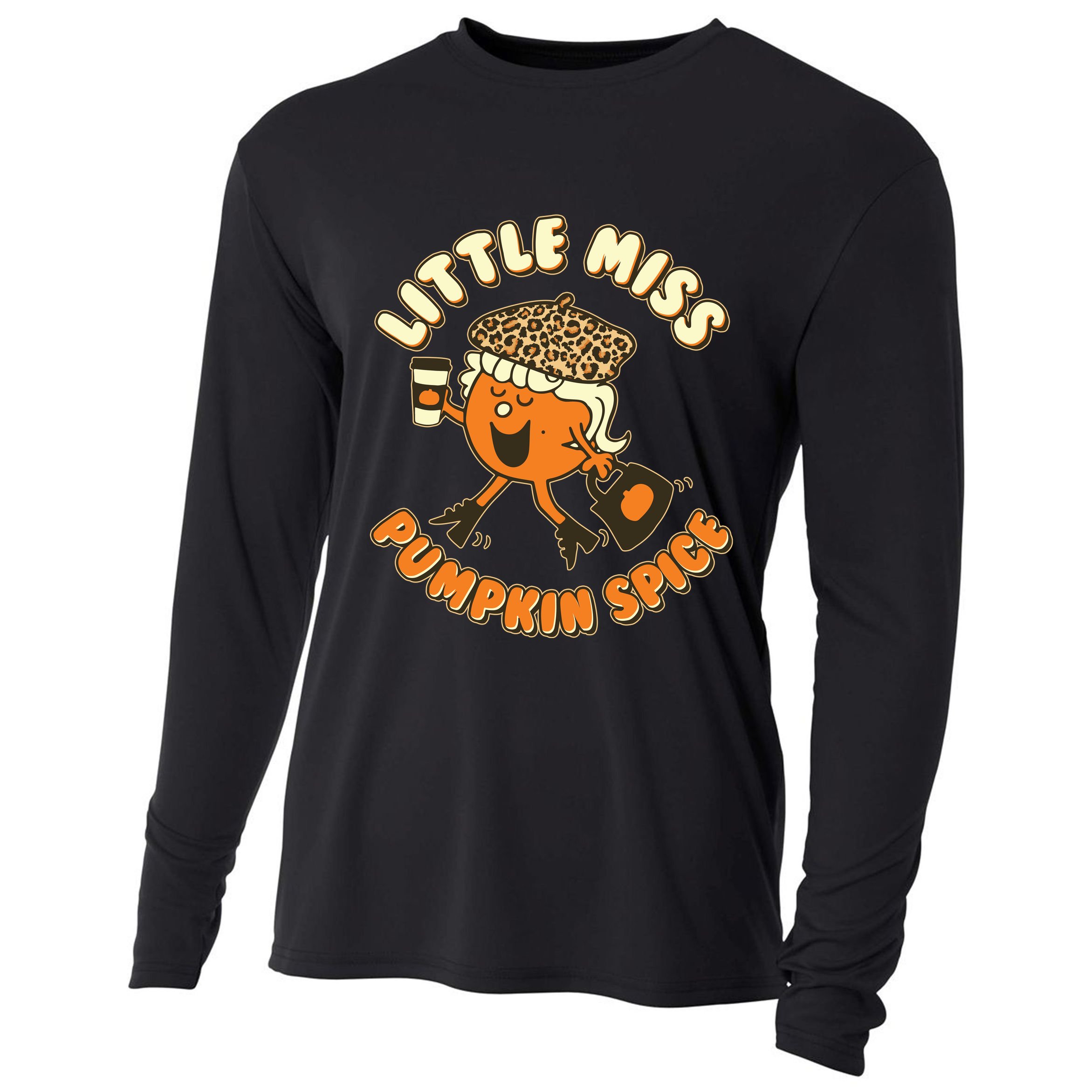 Cute Funny Little Miss Pumpkin Spice Cooling Performance Long Sleeve Crew