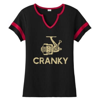 Crankbait Fishing Lure Cranky Funny Gift Ideas For Fishing Ladies Halftime Notch Neck Tee