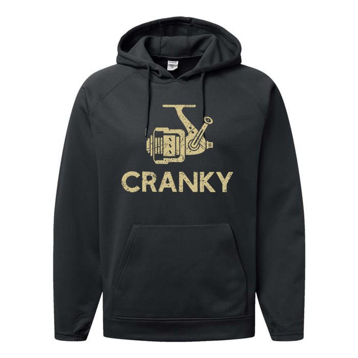 Crankbait Fishing Lure Cranky Funny Gift Ideas For Fishing Performance Fleece Hoodie