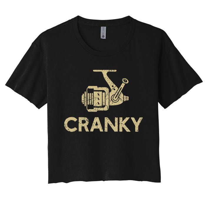 Crankbait Fishing Lure Cranky Funny Gift Ideas For Fishing Women's Crop Top Tee