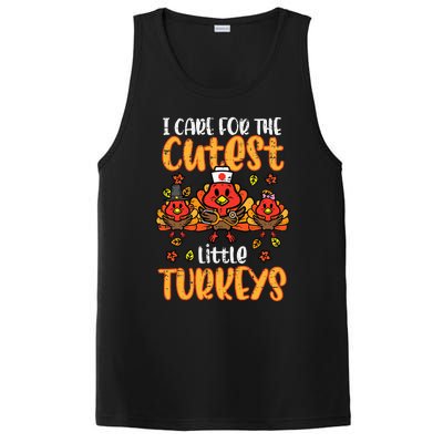 Care For Little Turkeys Nurse Fall Thanksgiving PosiCharge Competitor Tank