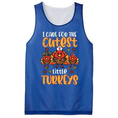 Care For Little Turkeys Nurse Fall Thanksgiving Mesh Reversible Basketball Jersey Tank