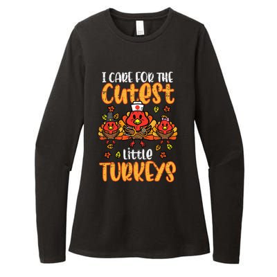 Care For Little Turkeys Nurse Fall Thanksgiving Womens CVC Long Sleeve Shirt