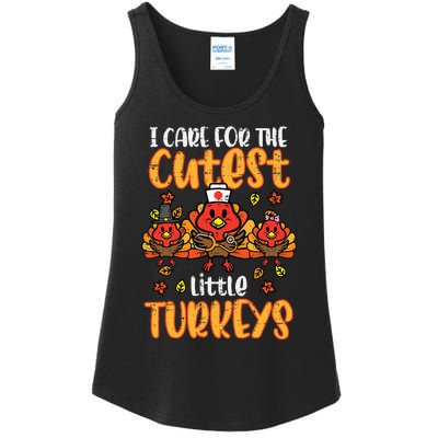 Care For Little Turkeys Nurse Fall Thanksgiving Ladies Essential Tank