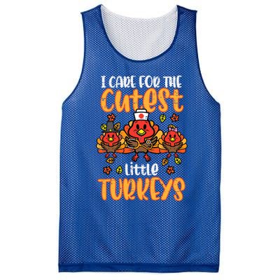 Care For Little Turkeys Nurse Fall Thanksgiving Scrub Top Gift Mesh Reversible Basketball Jersey Tank