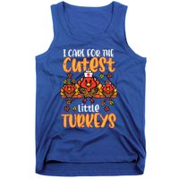 Care For Little Turkeys Nurse Fall Thanksgiving Scrub Top Gift Tank Top