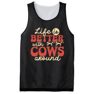 Cow Farmer Life Is Better Funny Cattle Farming Rancher Mesh Reversible Basketball Jersey Tank