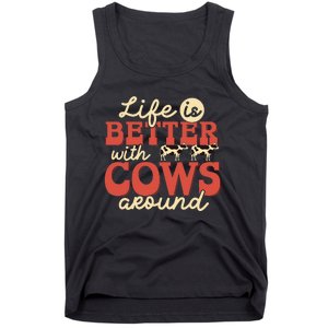 Cow Farmer Life Is Better Funny Cattle Farming Rancher Tank Top